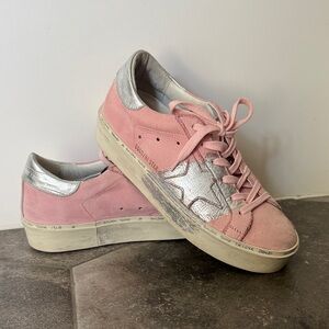 Golden Goose Pink and Silver Hi Star Women's Sneakers